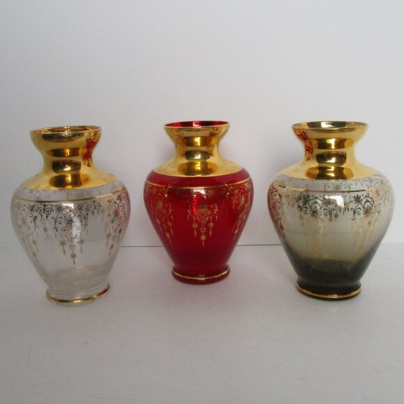 vintage hand blown glass vases